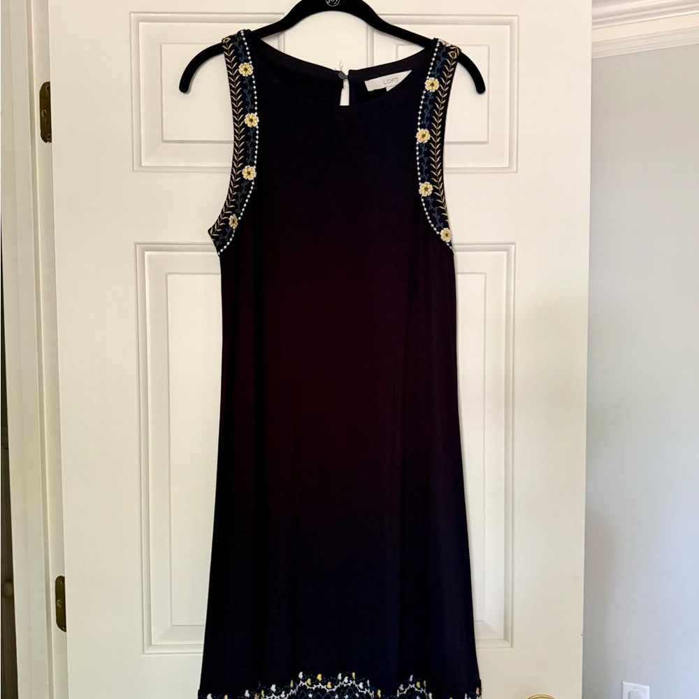 LOFT Black Sheath Halter Cocktail Dress